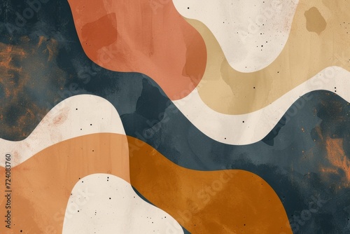 Wallpaper Mural Contemporary boho background, blending abstract organic shapes with a minimalist and earthy color palette Torontodigital.ca