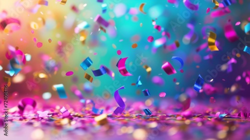 Celebration background with confetti, birthday concept © Nikodem