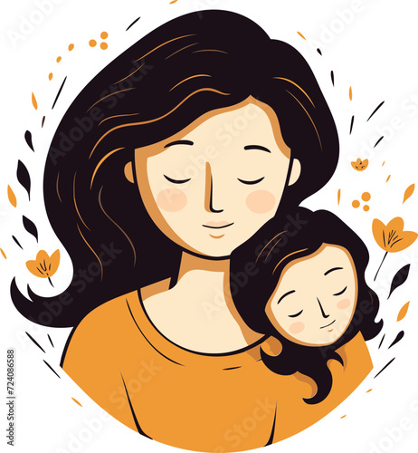 Affectionate Motherhood Moments in Vector FormNurturing Love and Affection in Vectors