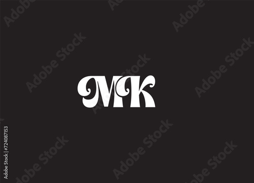 M, K, MK letter Logo Design Vector Template.