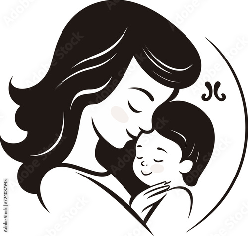 Mothers Warmth Vector ArtistryRadiant Maternal Love in Vectors