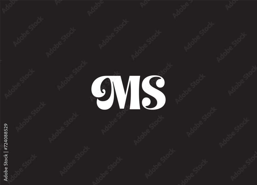 SM, MS, S, M abstract letters logo monogram SM, MS, S, M abstract letters logo monogram