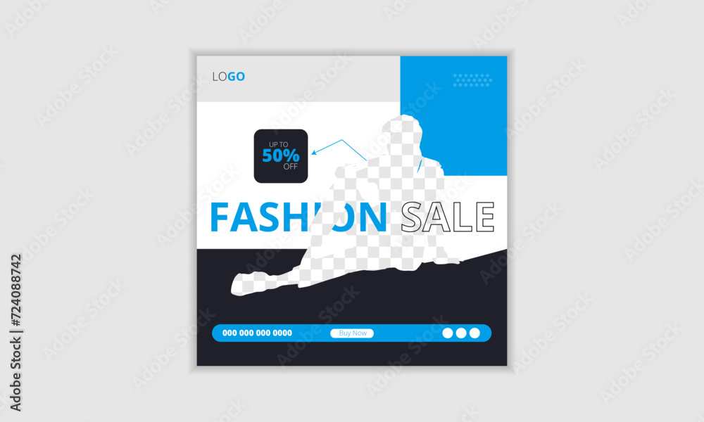 Modern and creative Fashion sale social media and Instagram post Design 