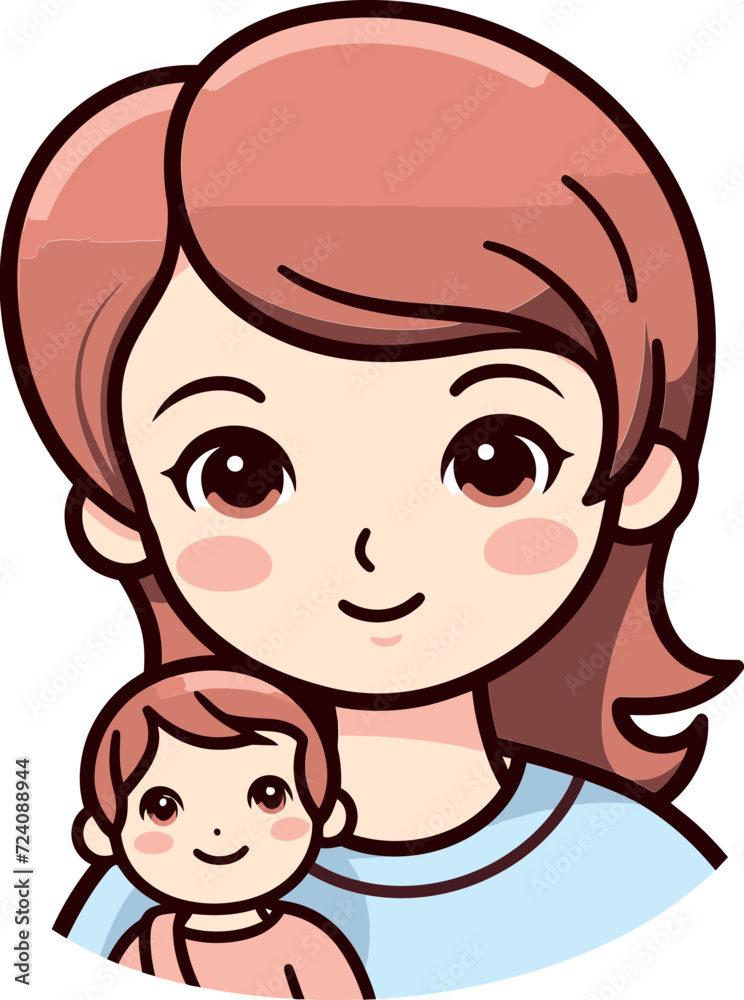 Blissful Maternal Affection Vector ArtistryStylish Motherly Love in Vectors