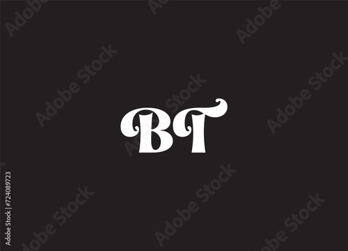 Monogram letter TB or BT design logo template, vector illustration