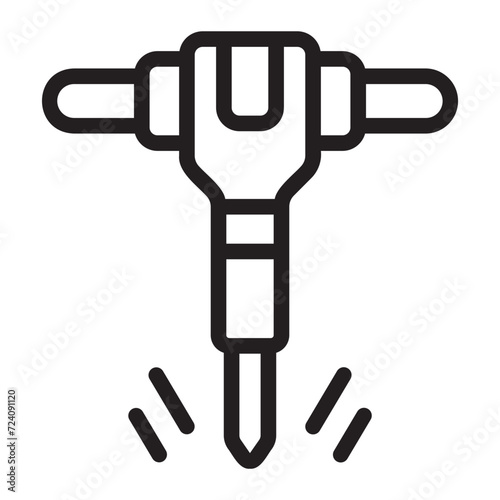 jackhammer line icon