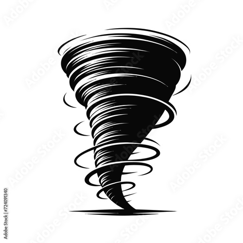 Tornado Silhouette Swirling in Motion
