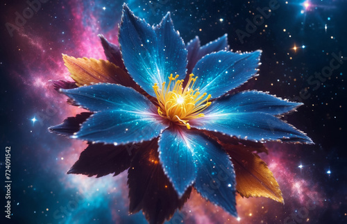 Cosmic magical flower in space