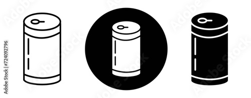 Canned food outline icon collection or set. Canned food Thin vector line art