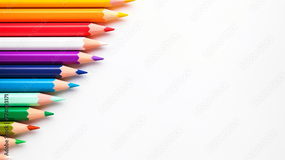 Colorful pencils on isolated white background - ai generative Colorful pencils on isolated white background - ai generative