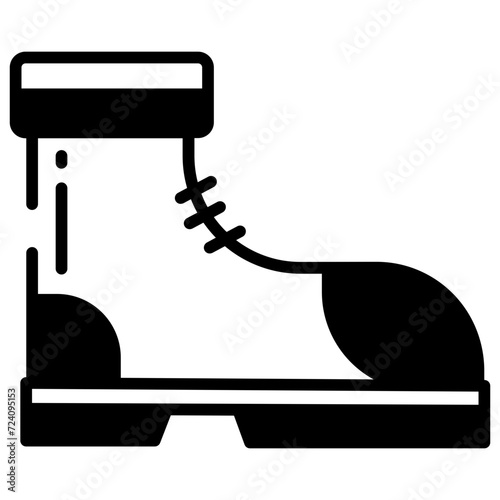 stud shoe glyph and line vector illustration
