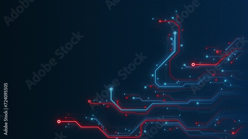 Digital Neon Motherboard Data Flow. Digital Environment. CPU Processing. Digital Network. Neon Circuit Board. Cloud Computing.