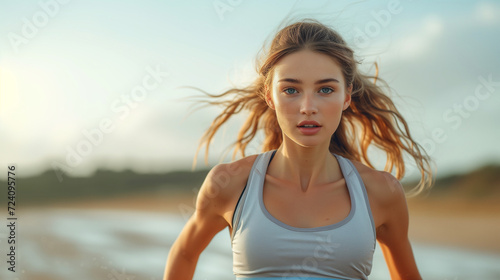 Chic Fitness Enthusiast: Woman in Workout Attire