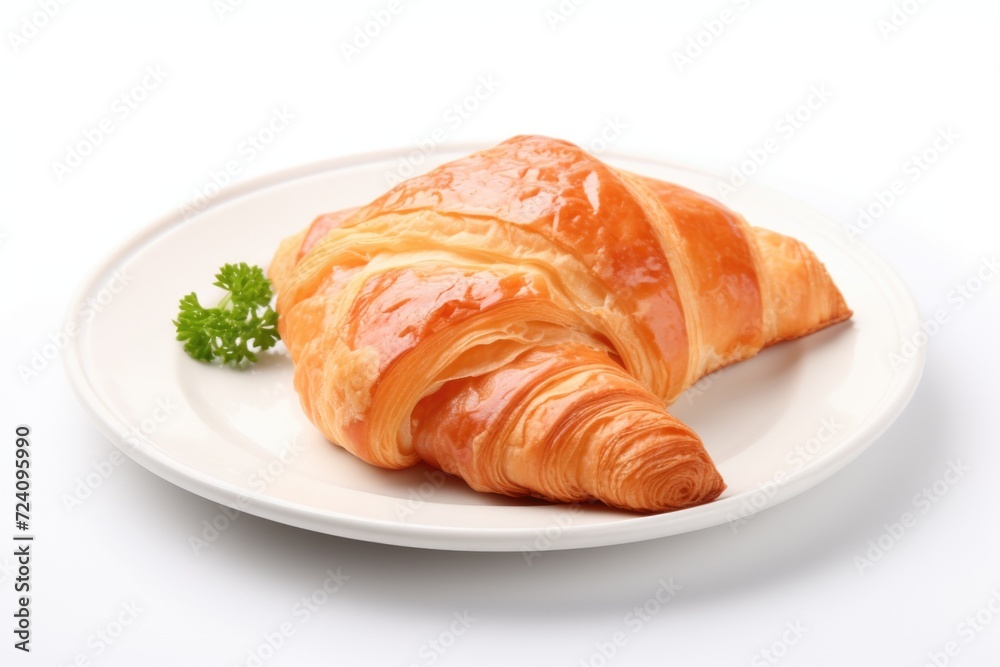 Croissant on a white plate