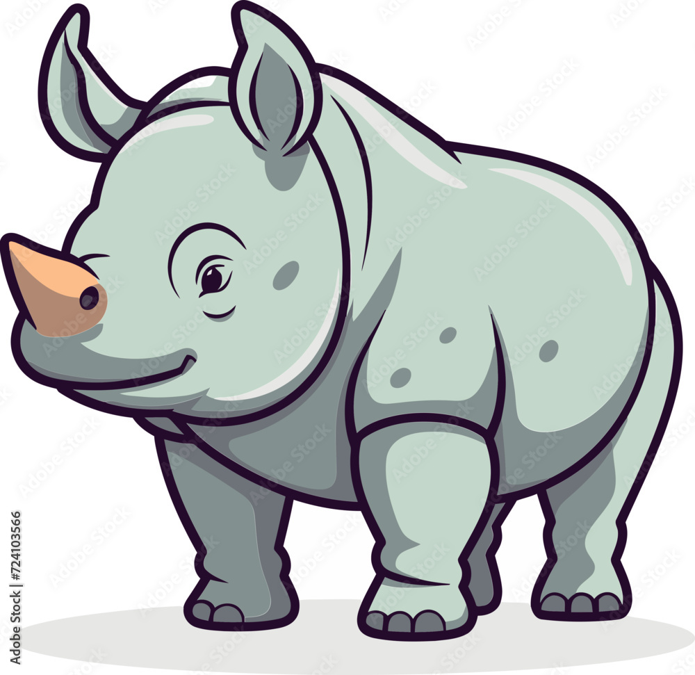 Majestic Rhino Vector ArtworkDetailed Rhino Illustration in Vector
