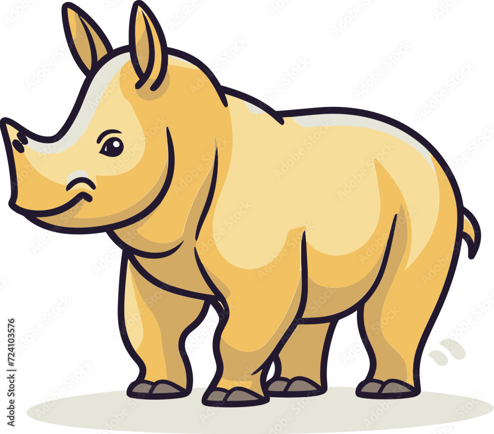 Stylized Rhino Vector DrawingGeometric Rhino Vector Illustration