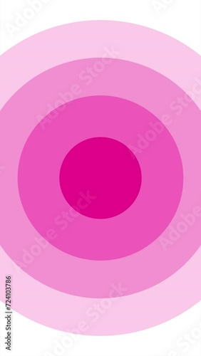 Pop up animation of circle shape in soft pink color gradient. Vertical video background suitable for social media story