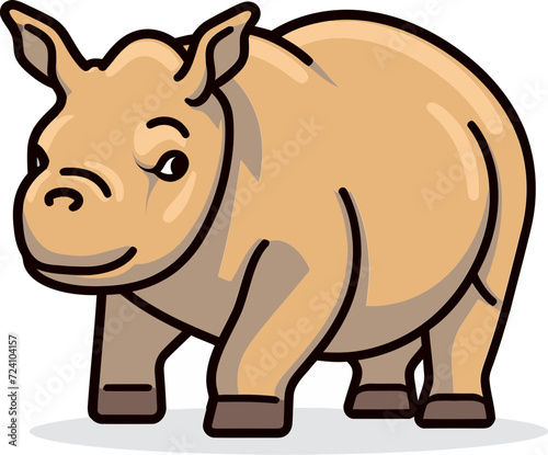 Retro Rhino Vector IllustrationRhino Vector Stamp Design