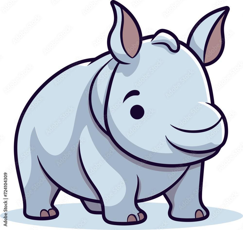 Rhino Vector Digital ArtRhino Vector Graphic for Merchandise
