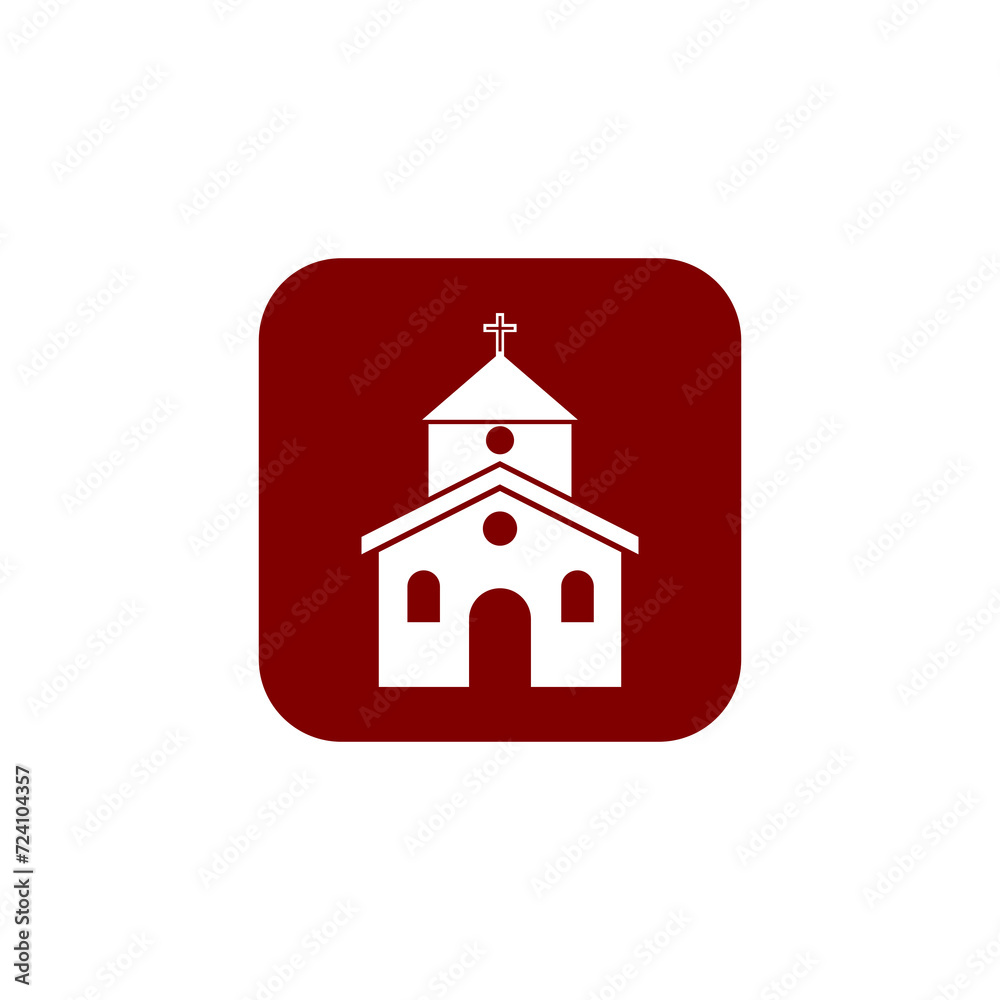 Church building button isolated on transparent background Church building button isolated on transparent background