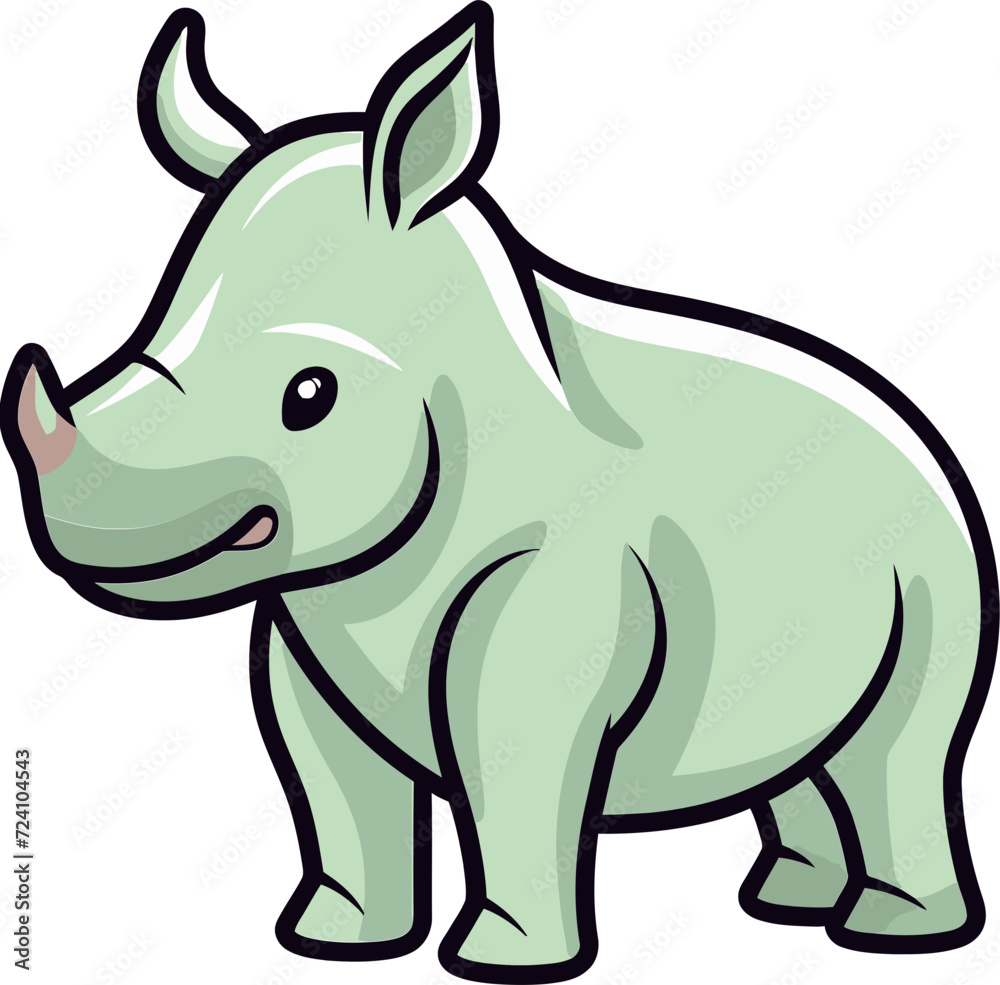 Rhino Vector Graphic for Book CoversRhino Vector Art for Graphic Novels