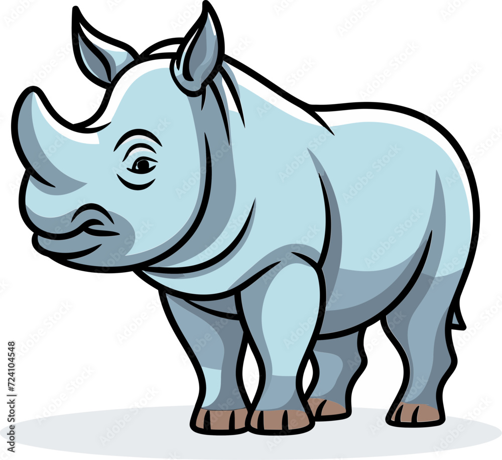 Rhino Vector Art for Graphic NovelsRhino Vector Graphic for Product Labeling