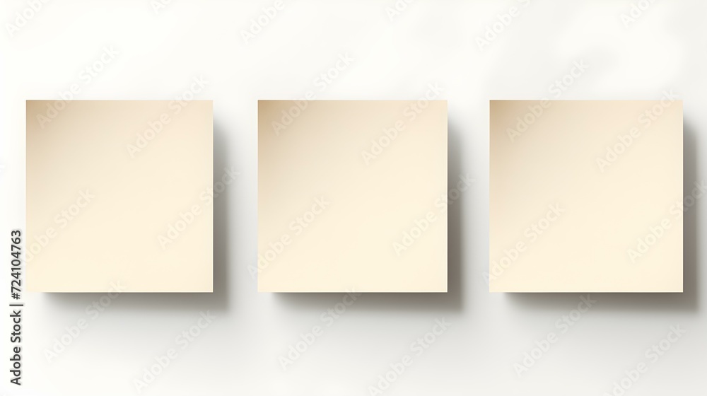 Set of beige square Paper Notes on a white Background. Brainstorming Template with Copy Space Set of beige square Paper Notes on a white Background. Brainstorming Template with Copy Space