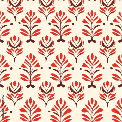 indianred cool minimalistic pattern burnt indianred over ivory background