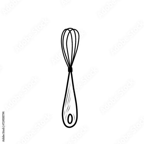 Hand Drawn Kitchen Wisk tools Doodle 