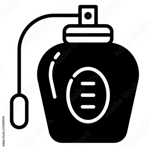 Perfume glyph and line vector illustration