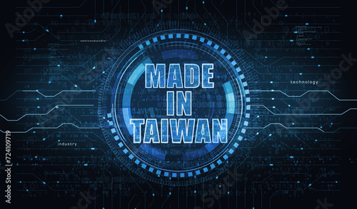 Made in Taiwan symbol digital concept 3d illustration