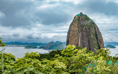 View of the iconic sugarloaf mountain and the bay of Guanabara from the Urca cable station, Rio de Janeiro, Brazil photo
