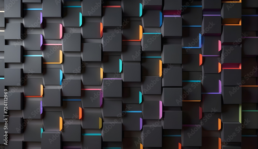 Fototapeta premium hexagon 3d dark background geometric mesh pattern 