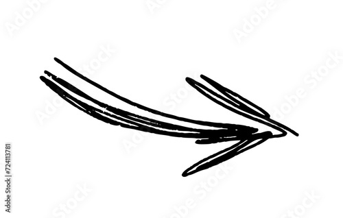 hand drawn arrow png. Design element. Sketchy style	