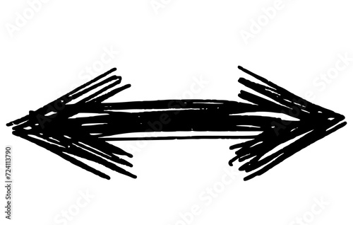 hand drawn arrow png. Design element. Sketchy style	