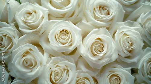 Elegant White Roses in Full Bloom. Generative ai