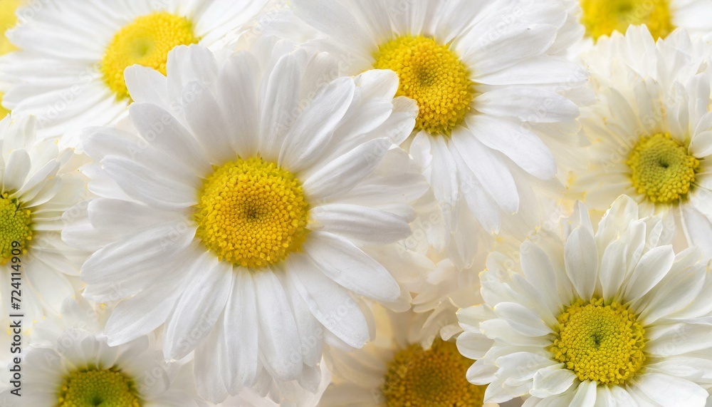 Obraz premium Tender white daisy close up, spring flowers background