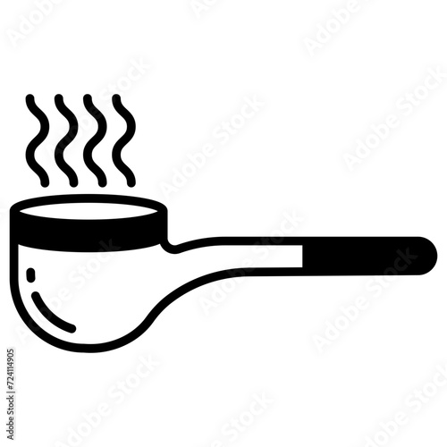smoking pipe glyph and line vector illustration