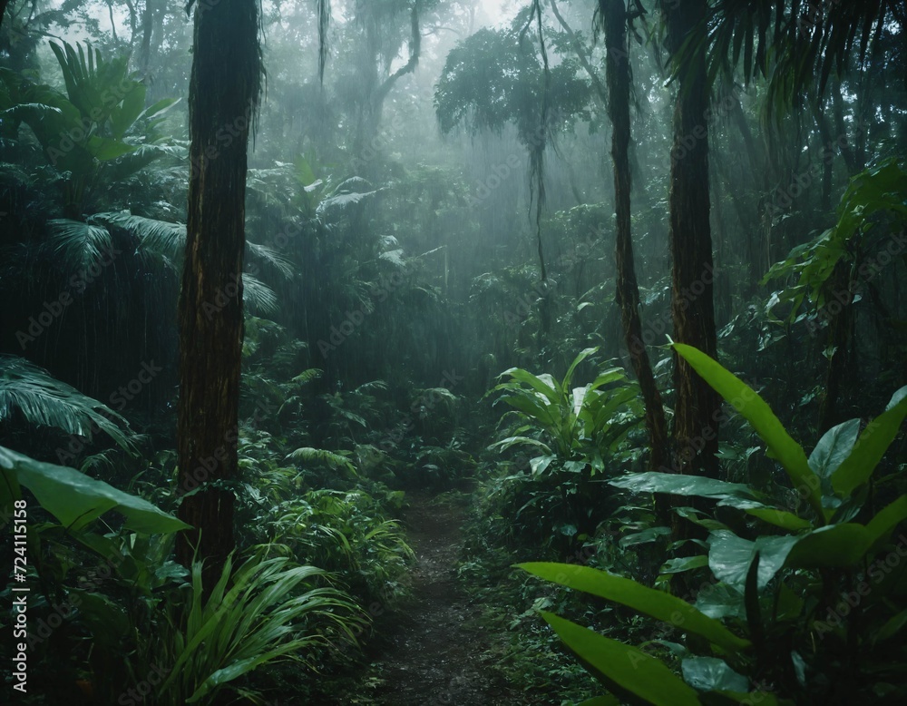 Fototapeta premium rain forest in the morning