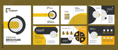 corporate business profile brochure layout template, annual report creative layout 12 page editable A4 size  photo
