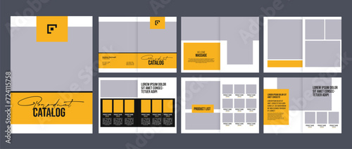 company product catalog brochure layout design, 12 page catalog portfolio with creative premium product list  