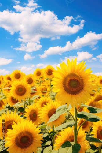 Bright Field of Sunflowers