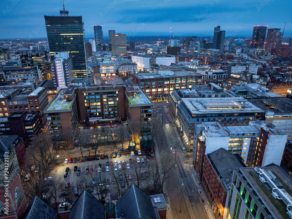 Aerial Image of Manchester downtown 