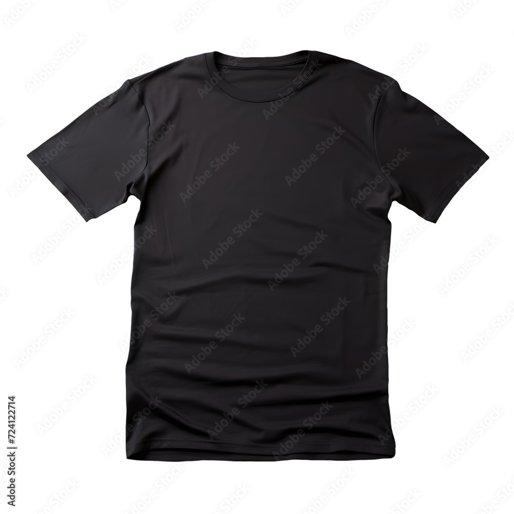 Photo of clean black t-shirt without background. Template for mockup Photo of clean black t-shirt without background. Template for mockup