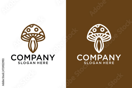 modern natural mushroom logo concept Mushroom logo design. Simple mushroom design vector illustration.