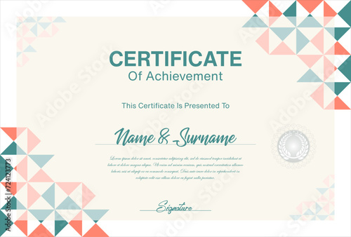 Certificate or diploma retro design template vector illustration 