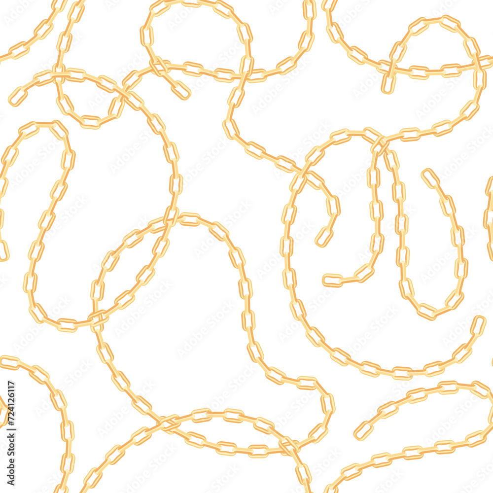 Gold chains background. Seamless pattern with jewelry. Vector cartoon illustration. Gold chains background. Seamless pattern with jewelry. Vector cartoon illustration.