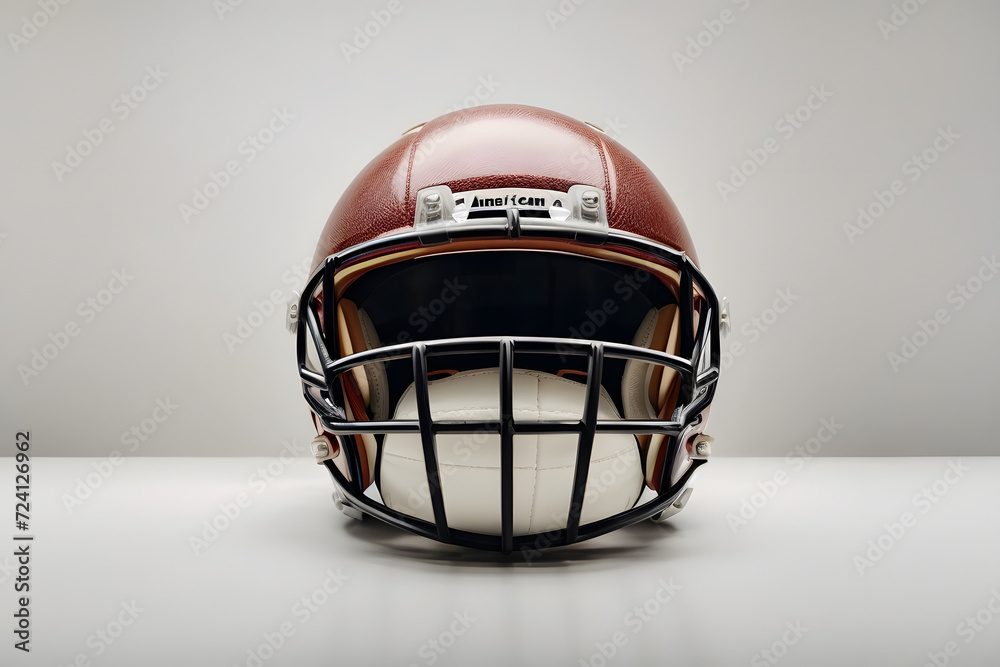 Front view of isolated american football helmet on white background Front view of isolated american football helmet on white background