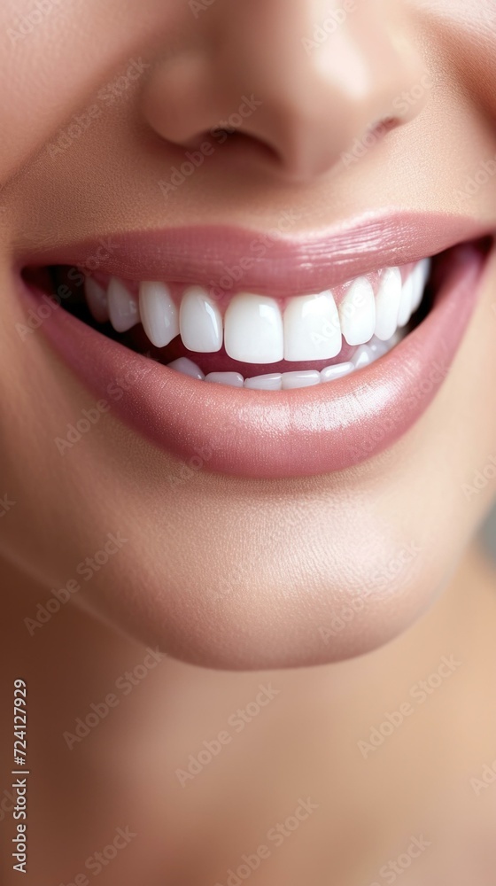 A woman with white teeth smiling. Generative AI. A woman with white teeth smiling. Generative AI.