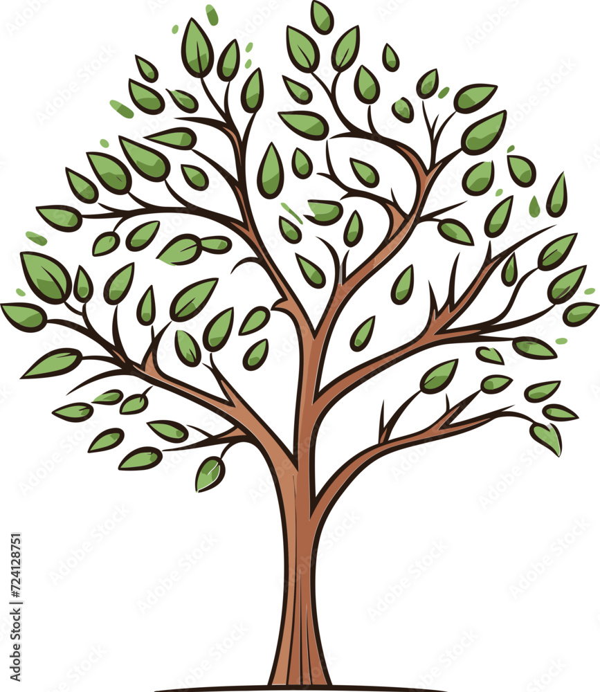 Vector Trees with Depth and DetailHarmony in Tree Vector Artistry